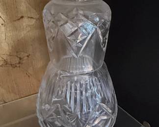 Vintage Crystal Bedside Carafe and Tumbler Set