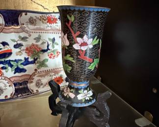 Chinese Cloisonné Vase with Floral Motif