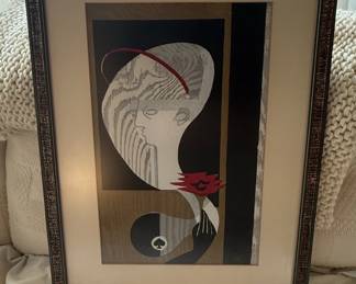 Mid-Century Modern Japanese Sosaku-Hanga Woodblock Print by Jun'ichiro Sekino