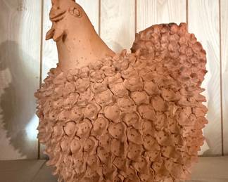 Terracotta Chicken Sculpture