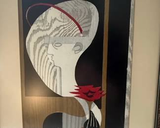 Mid-Century Modern Japanese Sosaku-Hanga Woodblock Print by Jun'ichiro Sekino