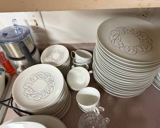 Continental China 'Script' Pattern Dinnerware Set by Raymond Loewy