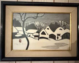 Kiyoshi Saito Woodblock Print: 'Winter in Aizu'