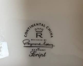 Continental China 'Script' Pattern Dinnerware Set by Raymond Loewy