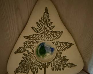 Ceramic Butterfly Puddler with Fern Motif