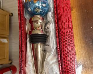 Alexander Kalifano Gemstone Globe Wine Stopper