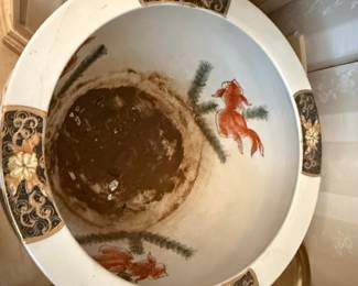 Japanese Imari Style Porcelain Fish Bowl Planter