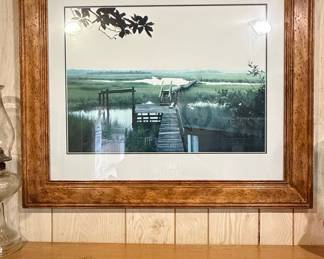 Marsh Landscape Print in Wood Frame