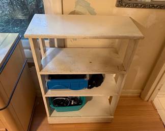 Vintage Painted Wooden 3-Tier Open Shelving Unit