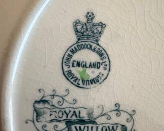 John Maddock & Sons Royal Willow Plate