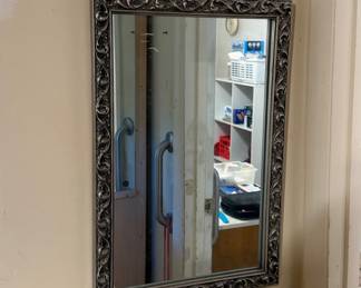 Ornate Silver-Finished Wall Mirror