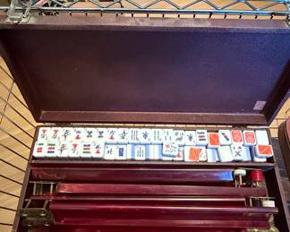 Vintage Bakelite Mahjong Set with Racks
