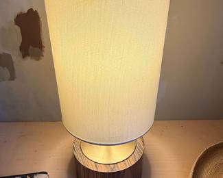 Mid-Century Modern Style Wood and Metal Table Lamp