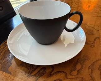 Rosenthal Continental 'Charcoal' Tea Cup and Saucer