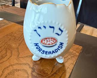 Vintage Porcelain Horseradish Serving Pot