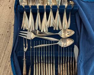 Reed & Barton Diamond Sterling Silver Flatware Service for 12