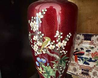Vintage Japanese Akasuke Ginbari Cloisonné Vase