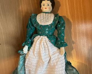 Vintage Porcelain Doll with Cloth Body