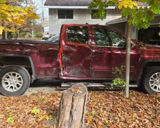 The has some damage on the one side