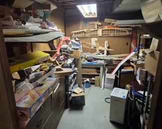 Those room filled with vintage airplane models & lots of parts