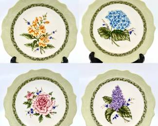 (4) Princess House Vintage Garden salad/dessert plates