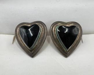 .925 Sterling Silver Heart Earrings