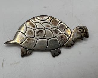 .925 Sterling Silver Turtle Brooch — Mexico