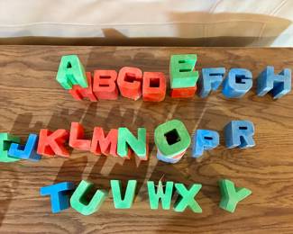 Mattel Plastic Alphabet Blocks (Incomplete Set)