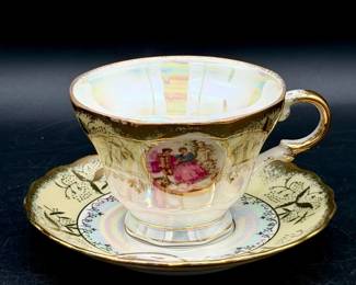 Iridescent Vintage Tea, Cup, And Saucer Set "IMPORTED EXPRESSLY FOR LOFT - JAPAN"