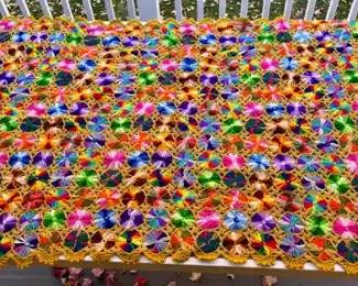 Stunning Multicolored Jewels Crochet Blanket