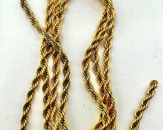 14K Gold Electroplated Rope Chain Necklace — Imperfect