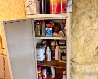 Metal Storage Cabinet With Contents