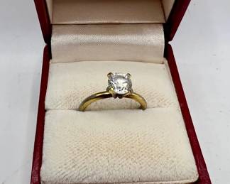 14KT HGE Solitaire Lindenwold Ring Size 7 1/4