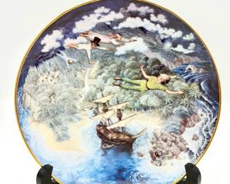 Disney Peter Pan Never Land porcelain plate By Tom Newsom