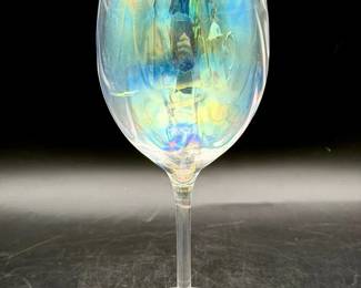 (4) Iridescent Wine Glasses