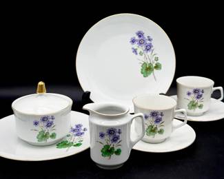(2) Bareuther Waldsassen 100 Jahre (100 Years) Teacup & Saucer Sets