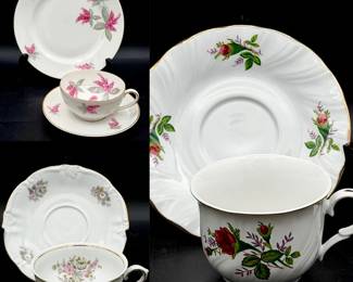 (3) Vintage Bavarian Floral Teacup, And Saucer Sets