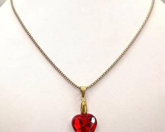 18KGP Heart Pendant on AG925 Necklace Chain