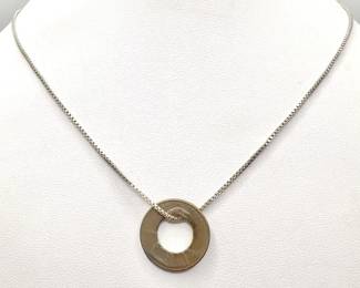 Lucky Penny Pendant Sterling Silver Square Box Style Necklace