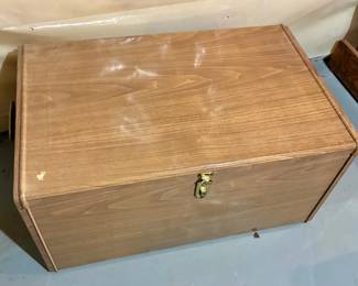 Metal (Wood Grain Print) Floor Chest and Contents