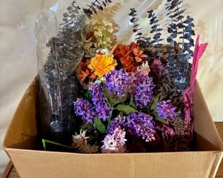 18" Box of Artificial Flowers (Mystery Lot)