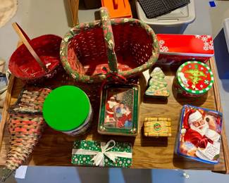 Holiday Baskets and Tins Lot