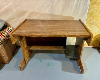 Heavy Wooden Desk with Storage Under