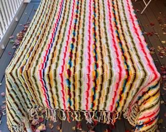 Huge Color Spikes Crochet Blanket