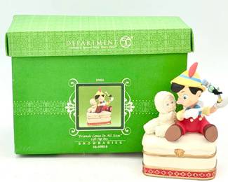 Disney Guest Collection Department 56 Snowbabies porcelain figurine and lift-top trinket box titled