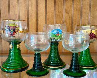 (5) German Beehive, Stem Drinking Glasses