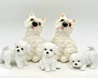 (5) Adorable Dog Figurines Feat Homco