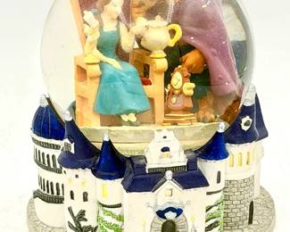 vintage Disney Beauty and the Beast Castle Musical Snow Globe