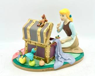 Walt Disney 45th Anniversary Sewing Chest Music Box Figurine Cinderella