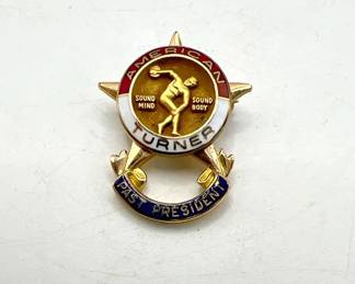 1940s American Turners Past President Gold Lapel Pin